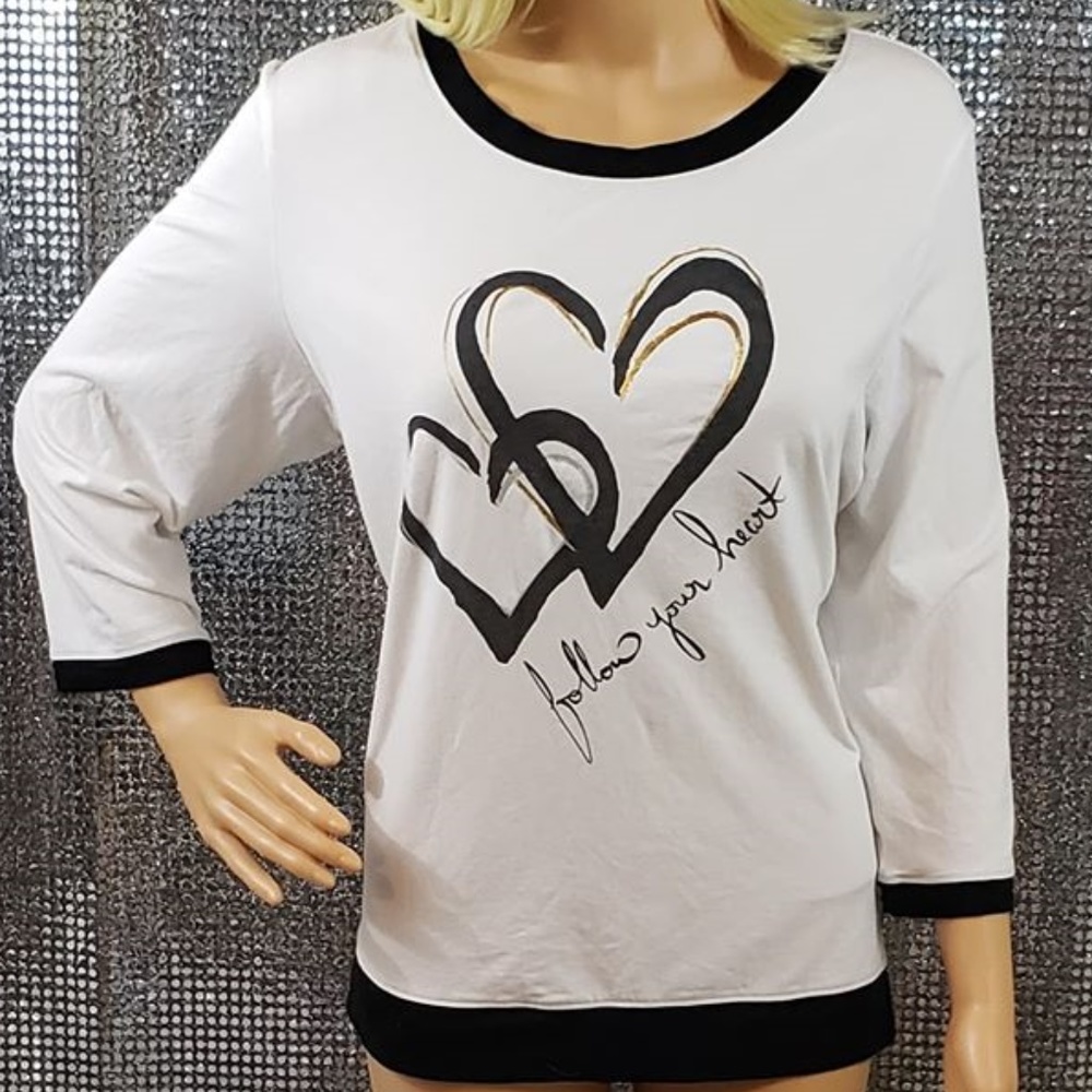 Cotton Black + White Follow Your Heart Tee